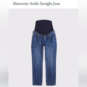 A&F| Maternity Ankle Straight Jean - Dark Blue